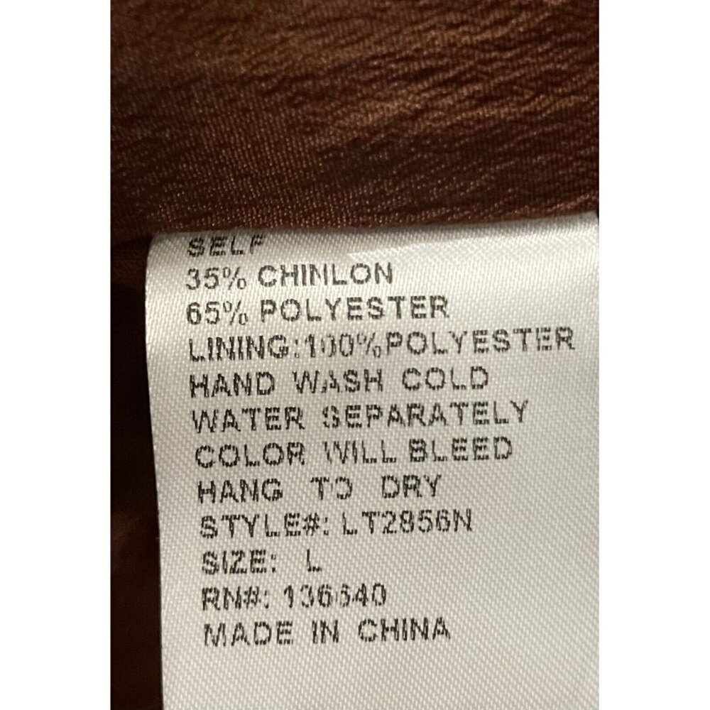 L'atiste By Amy Womens Brown Blue Notch Lapel Double Breasted Coat Size L - Picture 6 of 7